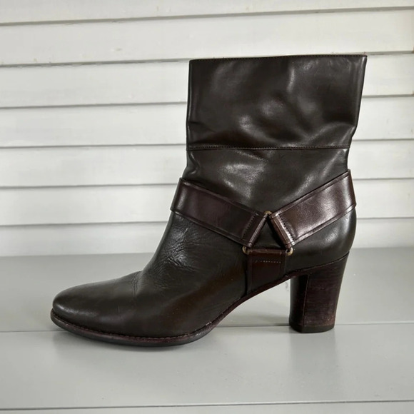 Cole Haan Brown Heel Boot Sz 9.5 - Picture 1 of 12